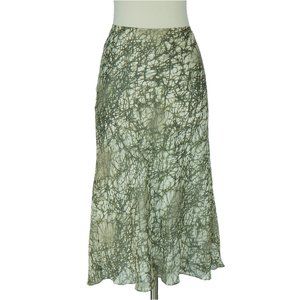 Lafayette 148 NY Green & Ivory Silk Flowy Skirt 8